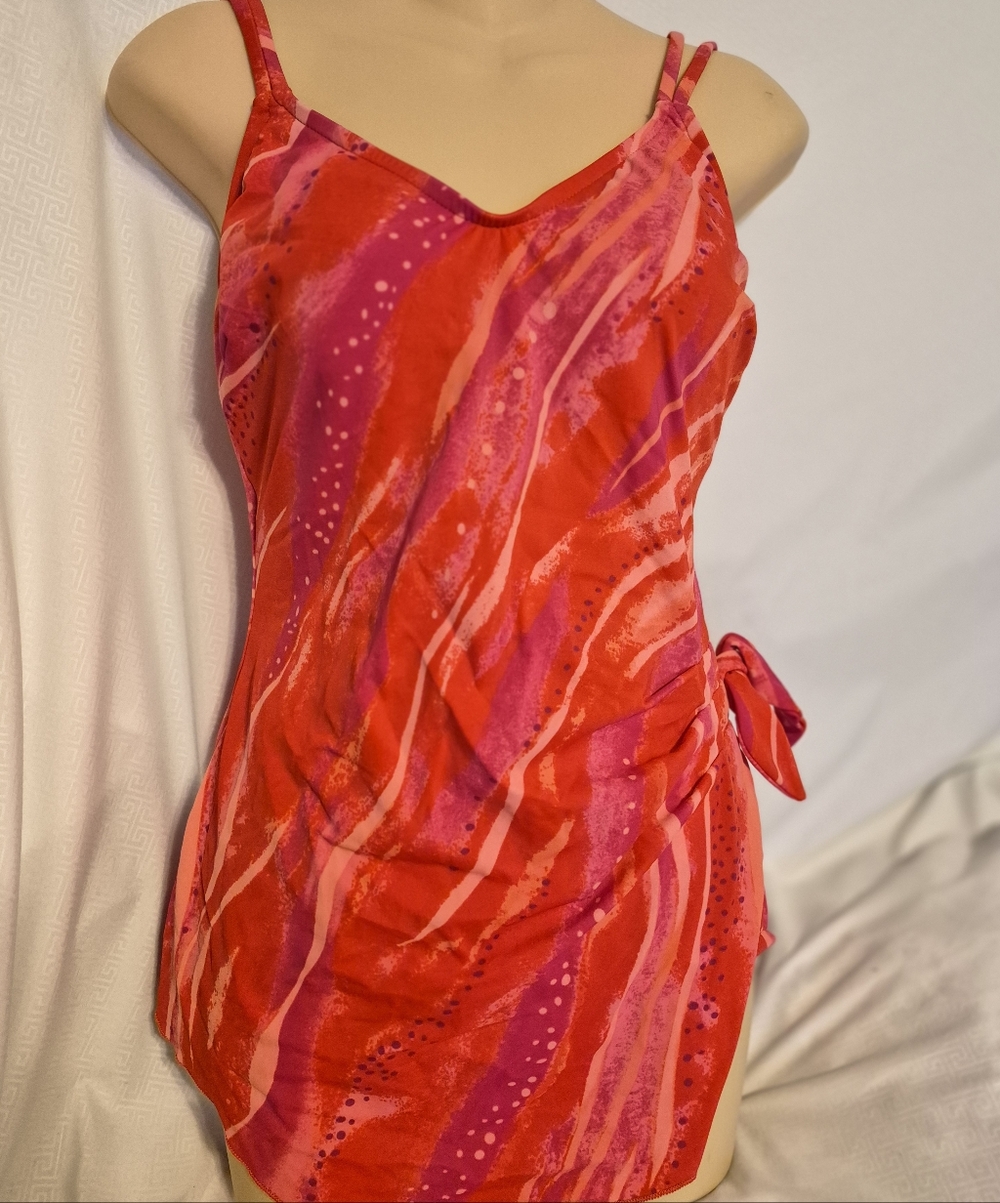 Women's Le Cove Size 12 One Piece Skirted Swimsuit Nwot Padded Bra Swimdress